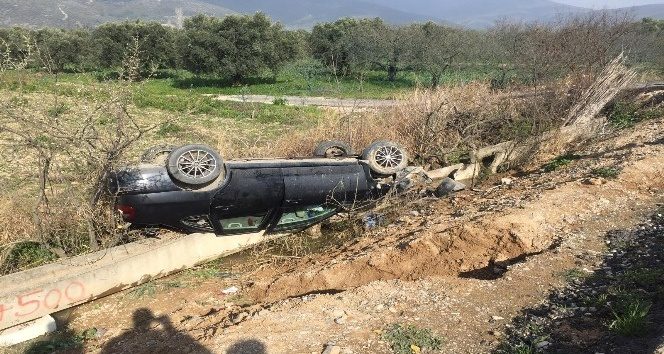 Takla atan araçtan sağ çıktı
